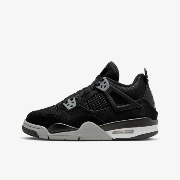 Boty Nike Air Jordan 4 Retro Se Pro Děti Černá Bílá Červená Světle Šedá