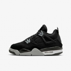 Boty Nike Air Jordan 4 Retro Se Pro Děti Černá Bílá Červená Světle Šedá