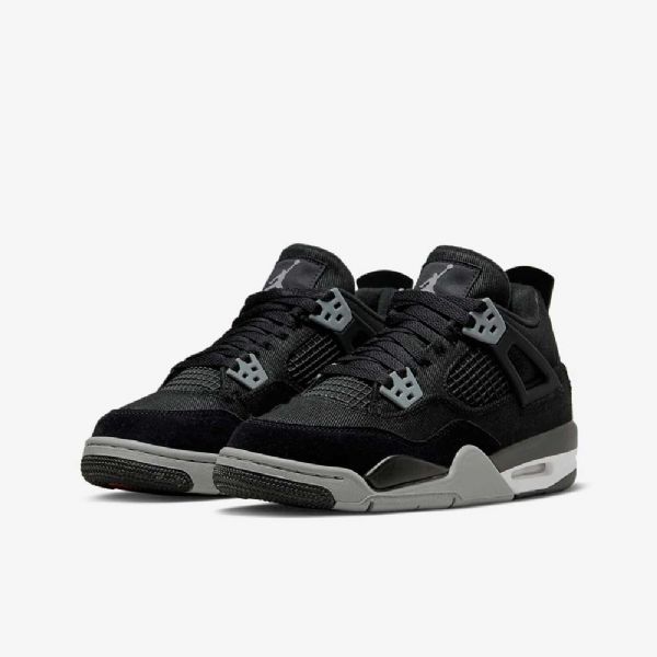 Boty Nike Air Jordan 4 Retro Se Pro Děti Černá Bílá Červená Světle Šedá