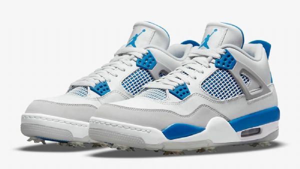 Dámské Vojenské Golfové Boty Nike Air Jordan 4 Modré