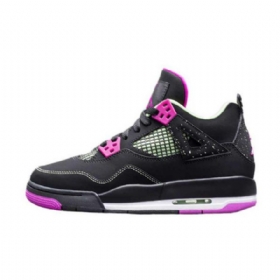 Nike Air Jordan 4 Gs Neonové Boty Pro Muže Černá Růžová