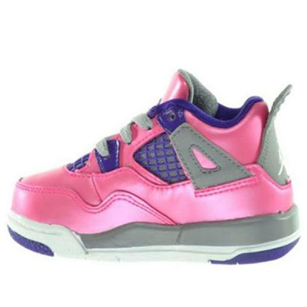 Nike Air Jordan 4 Retro Boty Pro Děti Růžový Šedá Nachový