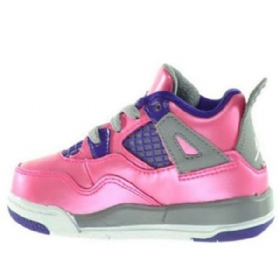 Nike Air Jordan 4 Retro Boty Pro Děti Růžový Šedá Nachový