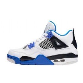 Pánské Boty Nike Air Jordan 4 Motorsports Bílý Modrý