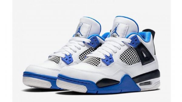 Pánské Boty Nike Air Jordan 4 Motorsports Bílý Modrý