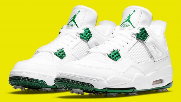 Pánské Golfové Boty Nike Air Jordan 4 Zelená Bílý