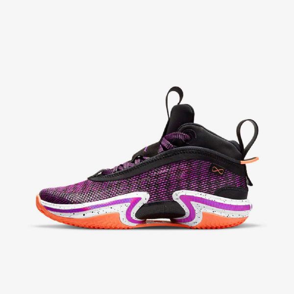 Dětské Basketbalové Boty Nike Air Jordan Xxxvi Černá Bílý Mango