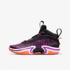Dětské Basketbalové Boty Nike Air Jordan Xxxvi Černá Bílý Mango