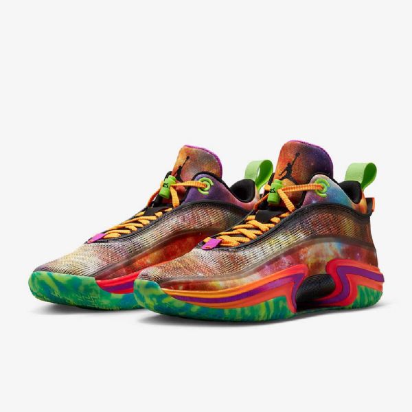 Nízké Pánské Basketbalové Boty Nike Air Jordan Xxxvi Pe Černo-zelené