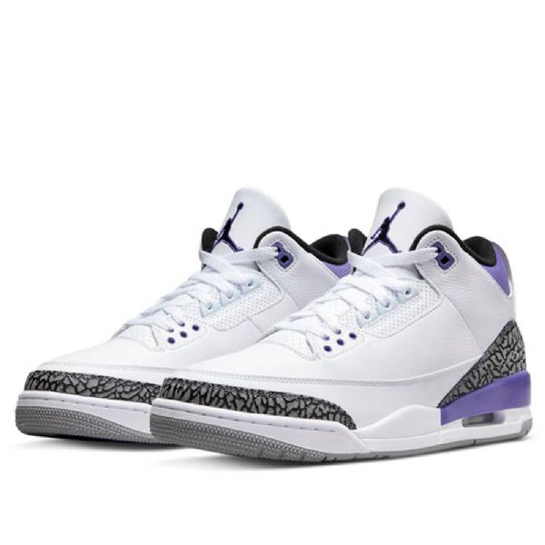 Nike Air Jordan 3 Retro Basketbalové Boty Pro Muže Černá Bílá Fialová