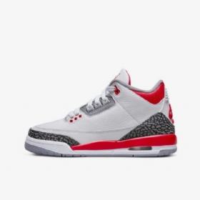 Nike Air Jordan 3 Retro Boty Pro Děti Bílá Černá Šedá Červená