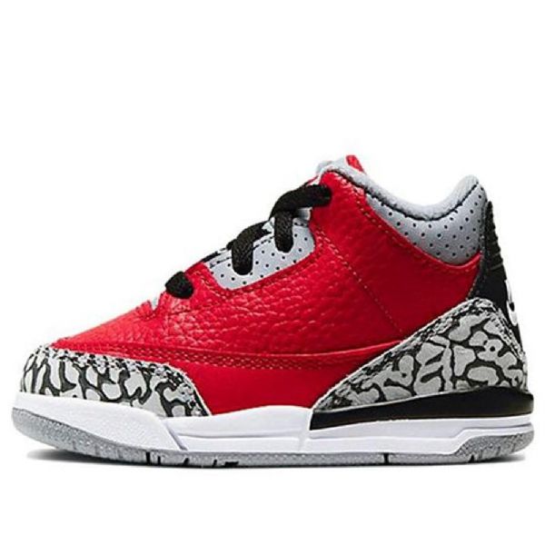 Nike Air Jordan 3 Retro Se Td Basketbalové Boty Pro Děti Červený Šedá