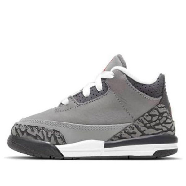 Nike Air Jordan 3 Retro Td Basketbalové Boty Pro Děti Šedé