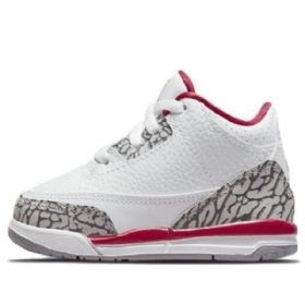 Nike Air Jordan 3 Retrotd Boty Pro Děti Bílá Červená
