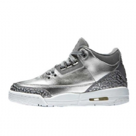 Pánské Boty Nike Air Jordan 3 Gs Chrome Stříbrný