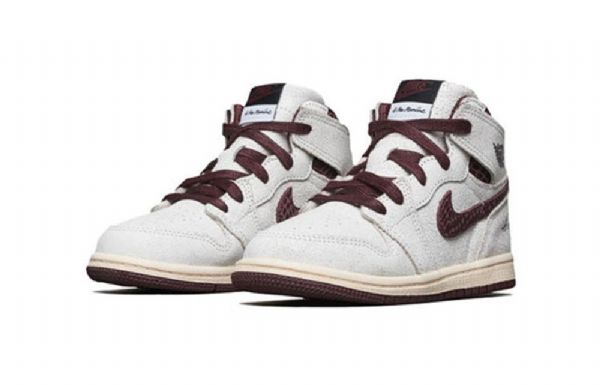 Boty Nike A Ma Maniére Air Jordan 1 High Tops Og Td Pro Děti Světle Šedé