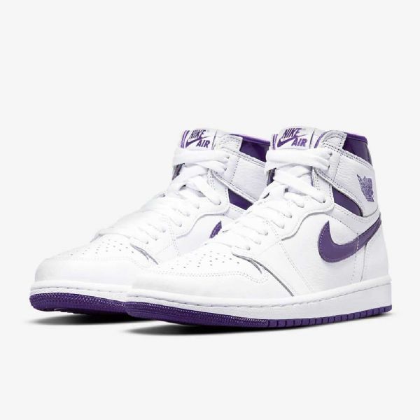 Boty Nike Air Jordan 1 High Tops Og Pro Ženy Bílá Fialová
