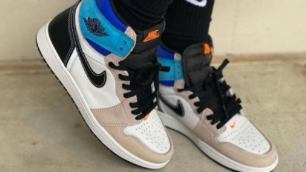 Boty Nike Air Jordan 1 High Tops Og Prototype Pro Muže Khaki Černá Modrá