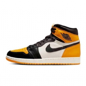 Boty Nike Air Jordan 1 High Tops Og Toe Taxi Pro Muže Černá Žlutá Bílý