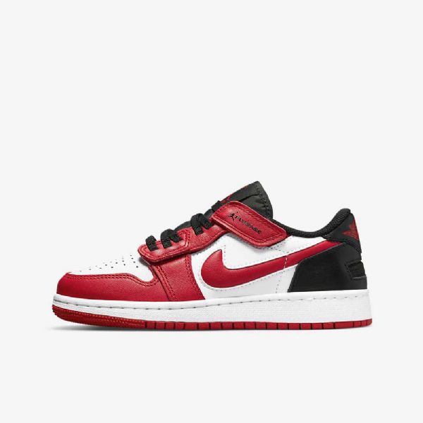 Boty Nike Air Jordan 1 Low Tops Flyease Pro Děti Bílá Černá Červená