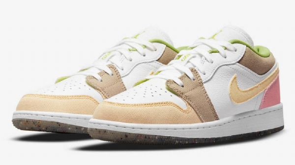 Boty Nike Air Jordan 1 Low Tops Gs Pro Ženy Béžová Bílá Růžová