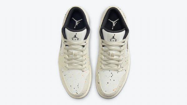 Boty Nike Air Jordan 1 Low Tops Paint Splatter Pro Ženy V Khaki Barvě