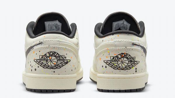 Boty Nike Air Jordan 1 Low Tops Paint Splatter Pro Ženy V Khaki Barvě