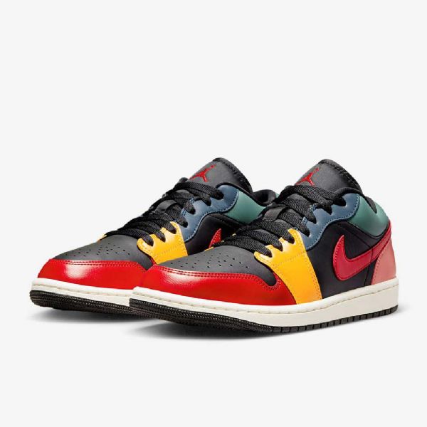 Boty Nike Air Jordan 1 Low Tops Se Pro Ženy Černá Modrá Červená