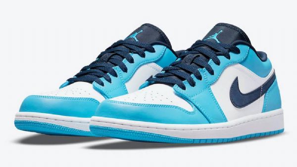 Boty Nike Air Jordan 1 Low Tops Unc Pro Muže Modrý Bílý