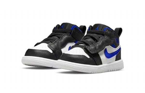 Boty Nike Air Jordan 1 Mid Tops Alt Td Pro Děti Černá Modrý Bílý