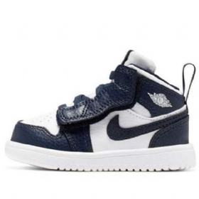 Boty Nike Air Jordan 1 Mid Tops Alt Td Pro Děti Tmavě Modrá Bílý