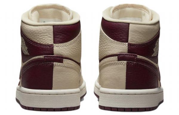 Boty Nike Air Jordan 1 Mid Tops Beach Cherrywood Pro Ženy Burgundsko Khaki