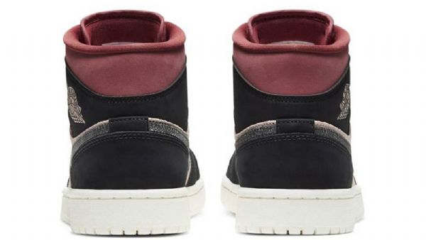 Boty Nike Air Jordan 1 Mid Tops Canyon Rust Pro Ženy Černá Burgundy