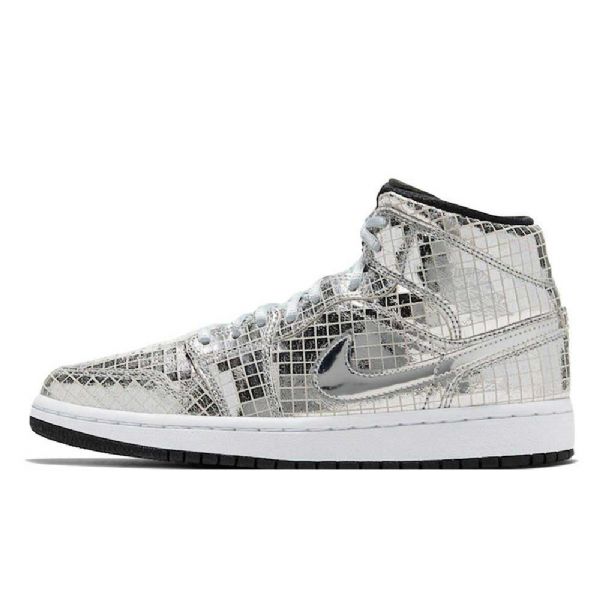 Boty Nike Air Jordan 1 Mid Tops Disco Ball Pro Muže Stříbrné