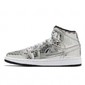 Boty Nike Air Jordan 1 Mid Tops Disco Ball Pro Muže Stříbrné