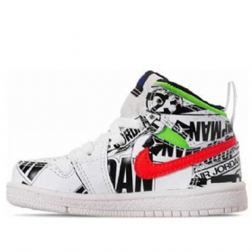 Boty Nike Air Jordan 1 Mid Tops Graffiti Td Pro Děti Bílé