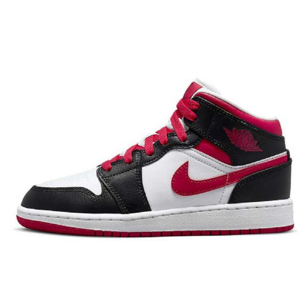 Boty Nike Air Jordan 1 Mid Tops Gs Pro Ženy Bílá Černá Červená