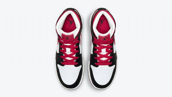 Boty Nike Air Jordan 1 Mid Tops Gs Pro Ženy Bílá Černá Červená