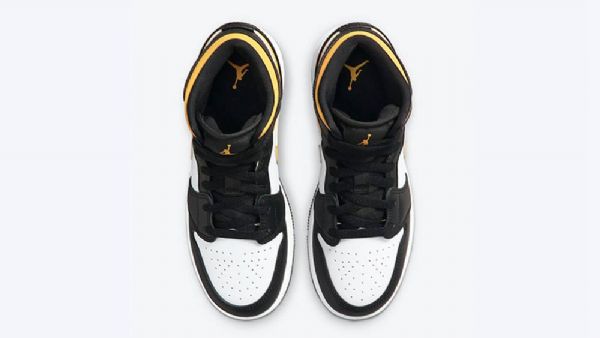 Boty Nike Air Jordan 1 Mid Tops Gs Pro Ženy Černé Bílé Zlato