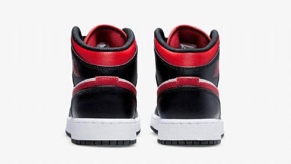 Boty Nike Air Jordan 1 Mid Tops Gs Se Širokou Špičkou Pro Ženy Černá Červený Bílý