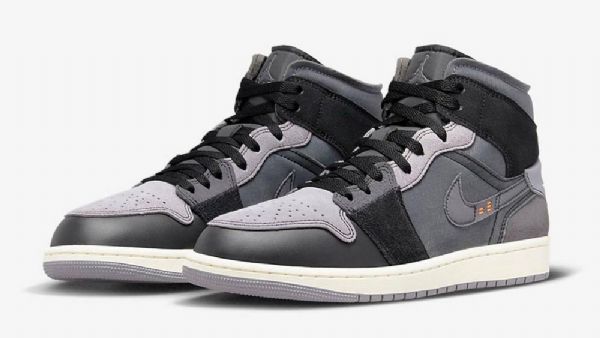Boty Nike Air Jordan 1 Mid Tops Inside Out Pro Ženy Černo-šedá