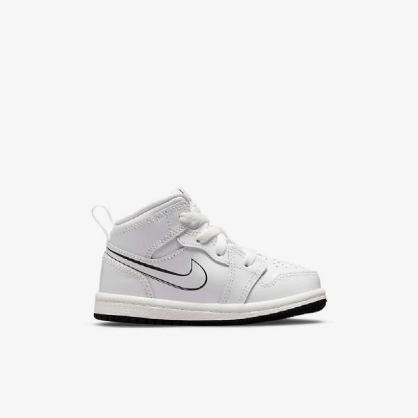 Boty Nike Air Jordan 1 Mid Tops Pro Děti Bílá Černá