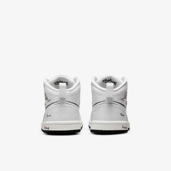 Boty Nike Air Jordan 1 Mid Tops Pro Děti Bílá Černá