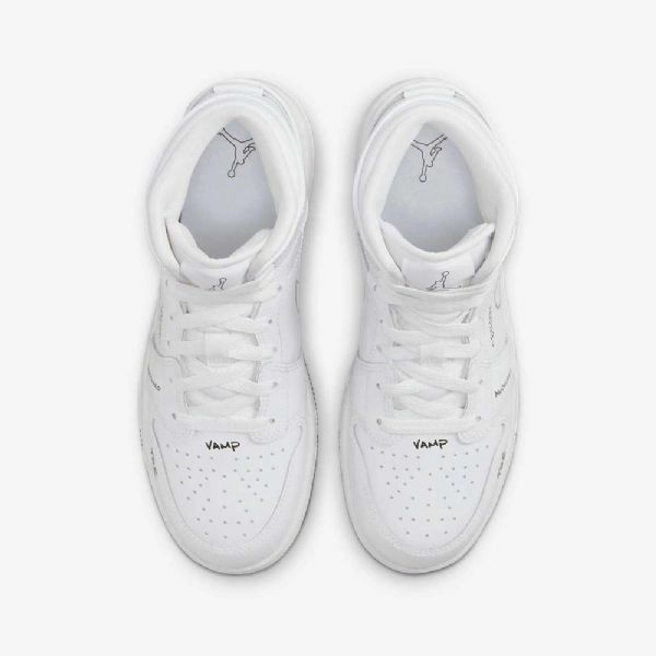Boty Nike Air Jordan 1 Mid Tops Pro Děti Bílá Černá