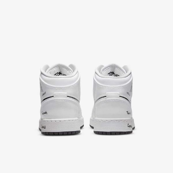Boty Nike Air Jordan 1 Mid Tops Pro Děti Bílá Černá