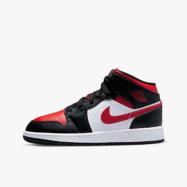 Boty Nike Air Jordan 1 Mid Tops Pro Děti Černá Bílý Červený