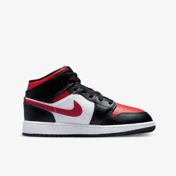 Boty Nike Air Jordan 1 Mid Tops Pro Děti Černá Bílý Červený