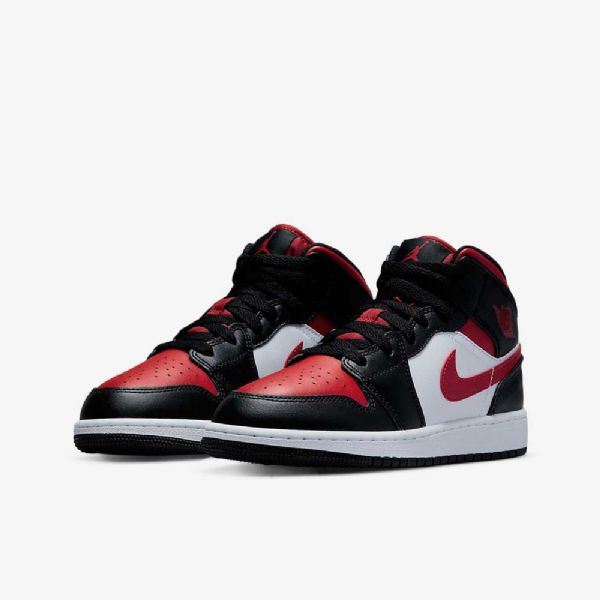 Boty Nike Air Jordan 1 Mid Tops Pro Děti Černá Bílý Červený