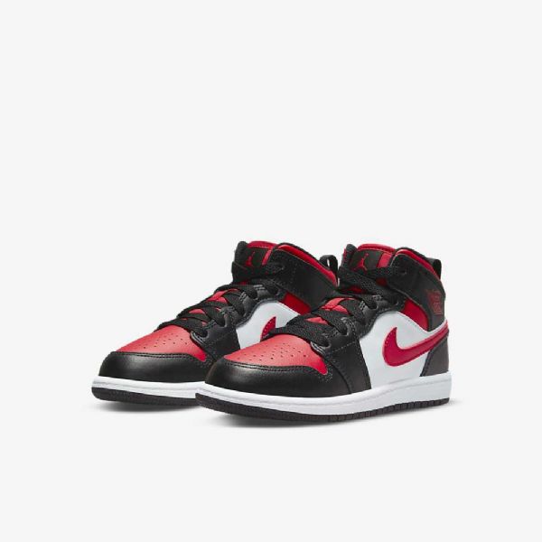 Boty Nike Air Jordan 1 Mid Tops Pro Děti Černá Bílý Červený