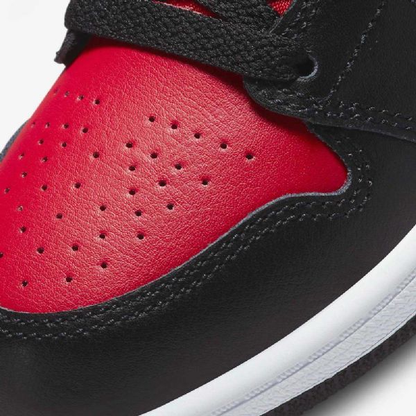 Boty Nike Air Jordan 1 Mid Tops Pro Děti Černá Bílý Červený